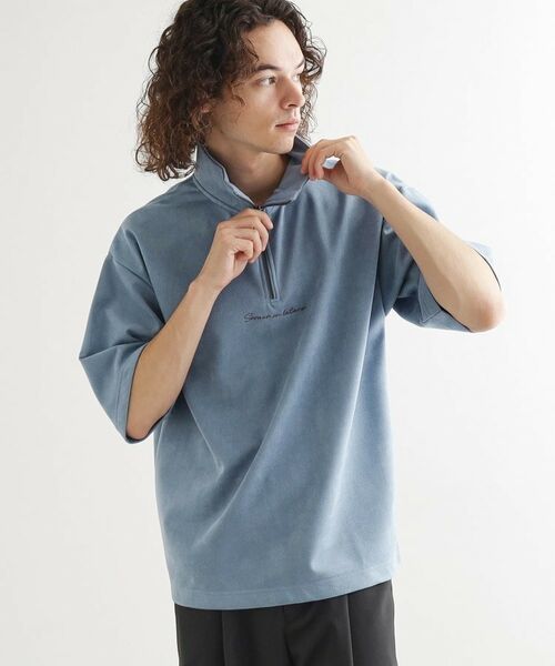 tk.TAKEO KIKUCHI / ティーケー タケオキクチ カットソー | ポンチスエードハーフジップカットソー | 詳細9