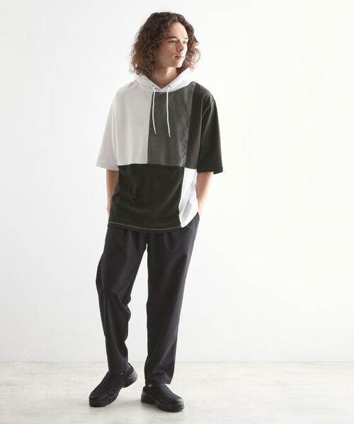 tk.TAKEO KIKUCHI / ティーケー タケオキクチ パーカー | 5分袖キリカエポンチフーディ | 詳細2