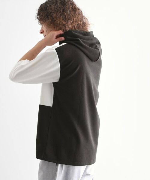 tk.TAKEO KIKUCHI / ティーケー タケオキクチ パーカー | 5分袖キリカエポンチフーディ | 詳細5