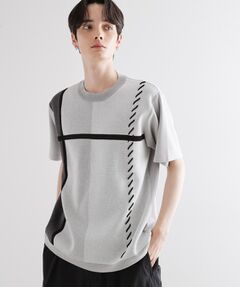 tk.TAKEO KIKUCHI / ティーケー タケオキクチ カットソー | ニットドッキングクロスオーバー