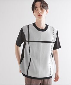 tk.TAKEO KIKUCHI / ティーケー タケオキクチ カットソー | ニットドッキングクロスオーバー