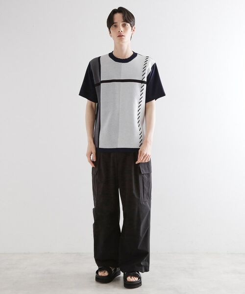 tk.TAKEO KIKUCHI / ティーケー タケオキクチ カットソー | ニットドッキングクロスオーバー | 詳細15