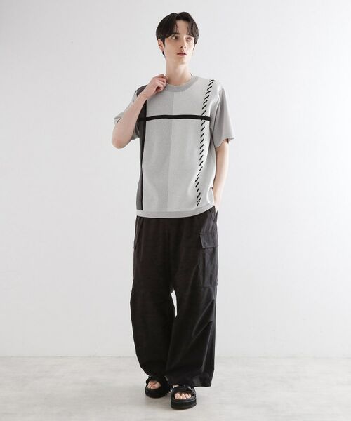 tk.TAKEO KIKUCHI / ティーケー タケオキクチ カットソー | ニットドッキングクロスオーバー | 詳細3