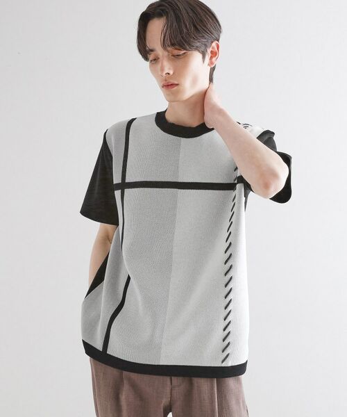 tk.TAKEO KIKUCHI / ティーケー タケオキクチ カットソー | ニットドッキングクロスオーバー | 詳細5