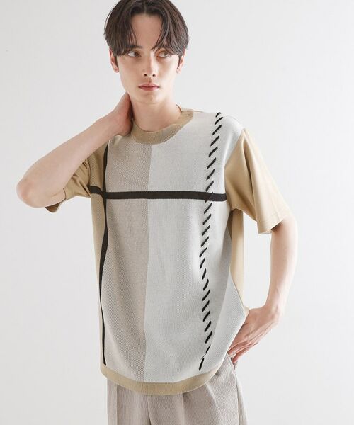 tk.TAKEO KIKUCHI / ティーケー タケオキクチ カットソー | ニットドッキングクロスオーバー | 詳細9