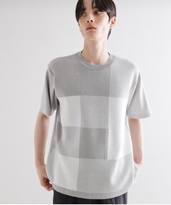 tk.TAKEO KIKUCHI / ティーケー タケオキクチ カットソー | ニットドッキングブロックチェック