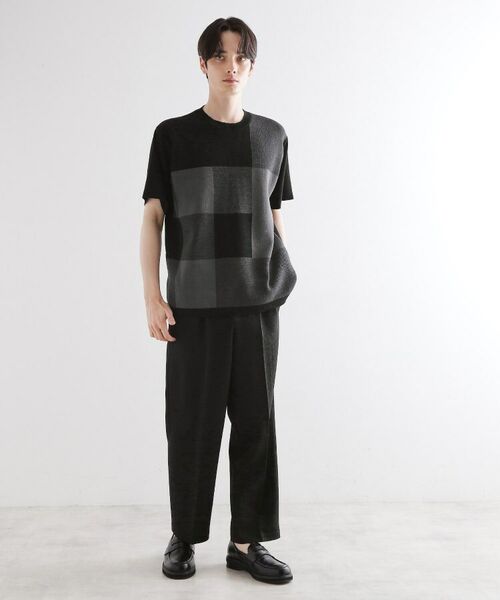 tk.TAKEO KIKUCHI / ティーケー タケオキクチ カットソー | ニットドッキングブロックチェック | 詳細6
