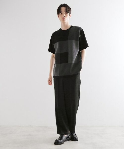 tk.TAKEO KIKUCHI / ティーケー タケオキクチ カットソー | ニットドッキングブロックチェック | 詳細7