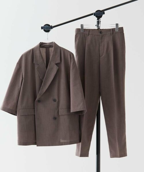 tk.TAKEO KIKUCHI / ティーケー タケオキクチ テーラードジャケット | 【セットアップ 2点セット】ダブルテーラード半袖ジャケット＋スラックス | 詳細1