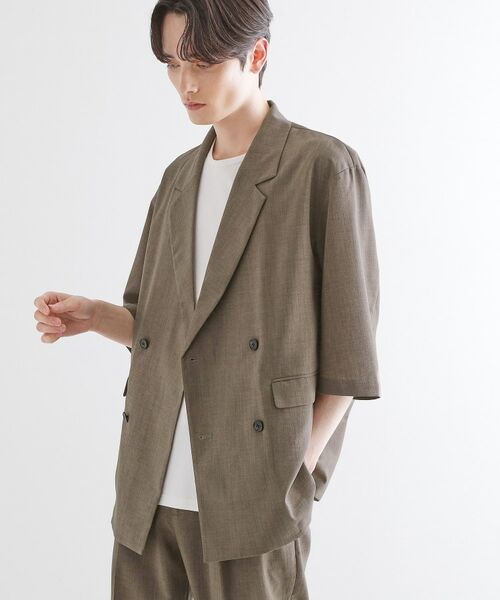 tk.TAKEO KIKUCHI / ティーケー タケオキクチ テーラードジャケット | 【セットアップ 2点セット】ダブルテーラード半袖ジャケット＋スラックス | 詳細11