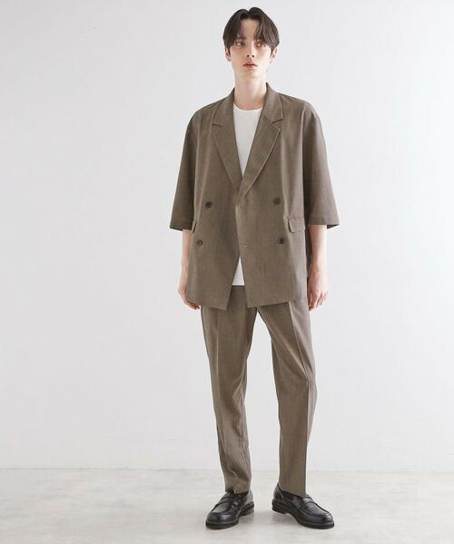 tk.TAKEO KIKUCHI / ティーケー タケオキクチ テーラードジャケット | 【セットアップ 2点セット】ダブルテーラード半袖ジャケット＋スラックス | 詳細12