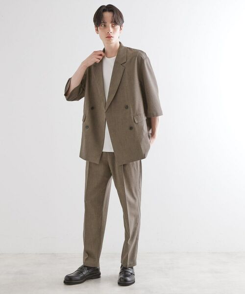 tk.TAKEO KIKUCHI / ティーケー タケオキクチ テーラードジャケット | 【セットアップ 2点セット】ダブルテーラード半袖ジャケット＋スラックス | 詳細13