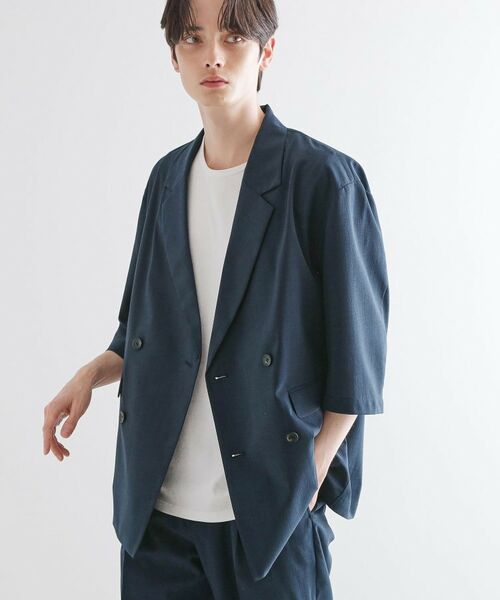 tk.TAKEO KIKUCHI / ティーケー タケオキクチ テーラードジャケット | 【セットアップ 2点セット】ダブルテーラード半袖ジャケット＋スラックス | 詳細16