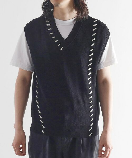 tk.TAKEO KIKUCHI / ティーケー タケオキクチ ベスト | クロップドVネックニットベスト | 詳細10