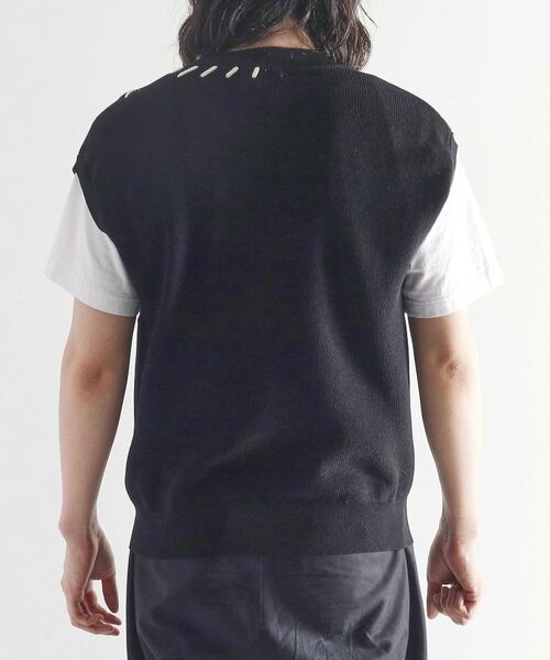 tk.TAKEO KIKUCHI / ティーケー タケオキクチ ベスト | クロップドVネックニットベスト | 詳細12