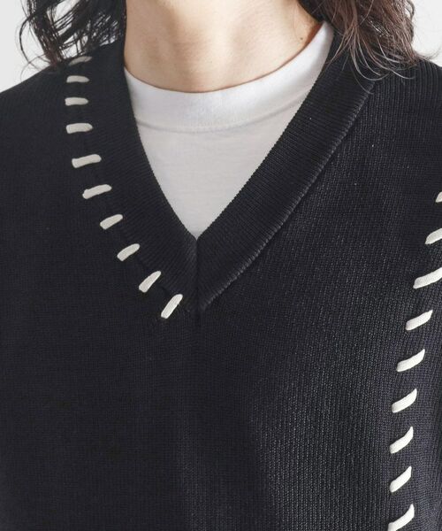 tk.TAKEO KIKUCHI / ティーケー タケオキクチ ベスト | クロップドVネックニットベスト | 詳細13