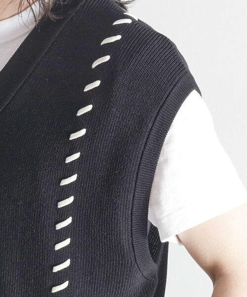 tk.TAKEO KIKUCHI / ティーケー タケオキクチ ベスト | クロップドVネックニットベスト | 詳細14