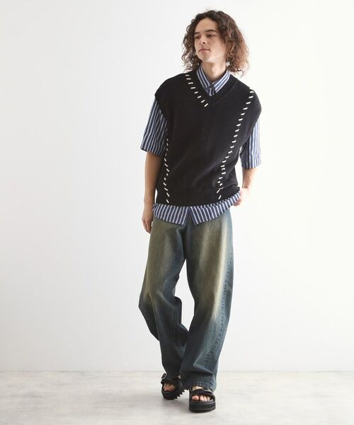 tk.TAKEO KIKUCHI / ティーケー タケオキクチ ベスト | クロップドVネックニットベスト | 詳細8