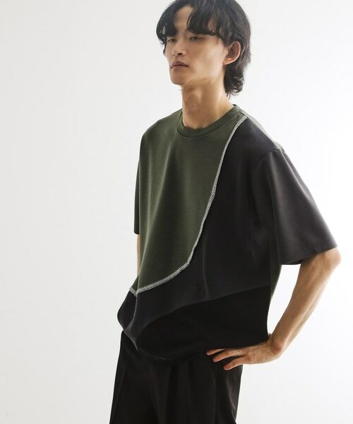 tk.TAKEO KIKUCHI / ティーケー タケオキクチ カットソー | ニットドッキングカーブスイッチカットソー | 詳細10