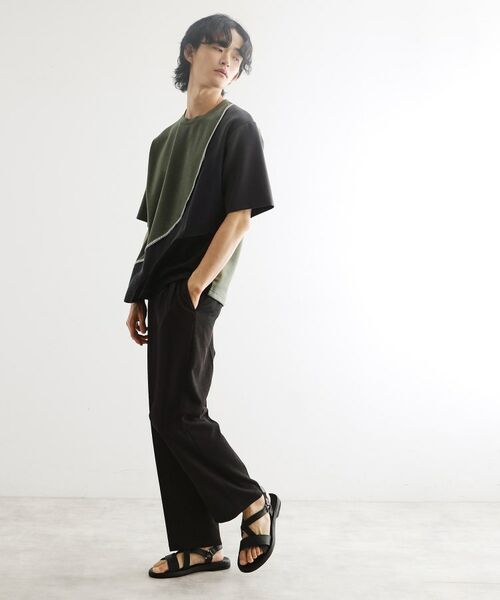 tk.TAKEO KIKUCHI / ティーケー タケオキクチ カットソー | ニットドッキングカーブスイッチカットソー | 詳細11