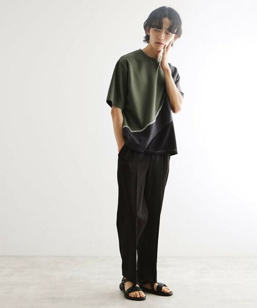 tk.TAKEO KIKUCHI / ティーケー タケオキクチ カットソー | ニットドッキングカーブスイッチカットソー | 詳細12