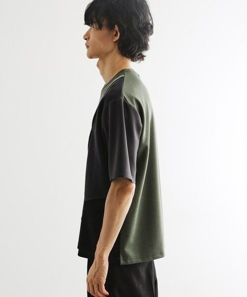 tk.TAKEO KIKUCHI / ティーケー タケオキクチ カットソー | ニットドッキングカーブスイッチカットソー | 詳細15