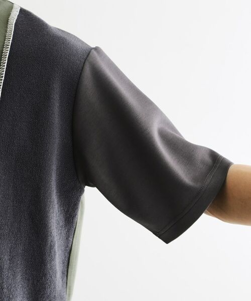 tk.TAKEO KIKUCHI / ティーケー タケオキクチ カットソー | ニットドッキングカーブスイッチカットソー | 詳細18
