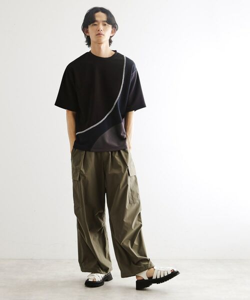 tk.TAKEO KIKUCHI / ティーケー タケオキクチ カットソー | ニットドッキングカーブスイッチカットソー | 詳細7