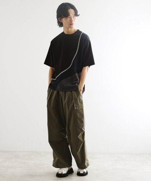 tk.TAKEO KIKUCHI / ティーケー タケオキクチ カットソー | ニットドッキングカーブスイッチカットソー | 詳細8