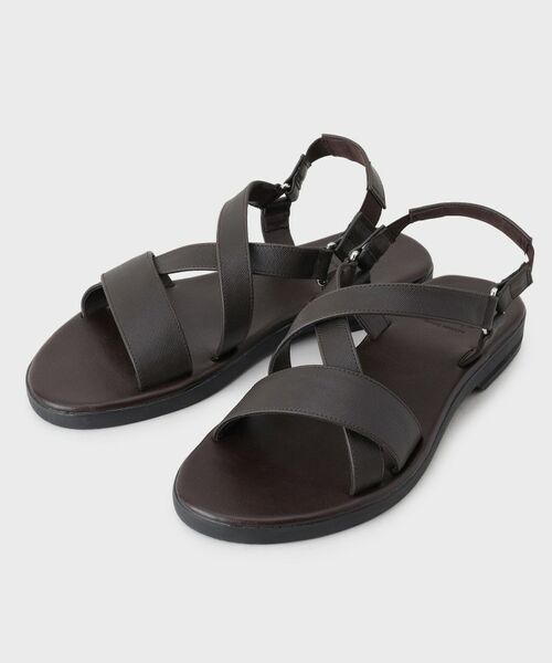 tk. TAKEO KIKUCHI/ティーケー タケオキクチ クロスサンダル ブラウン(043) 65(26.5cm)