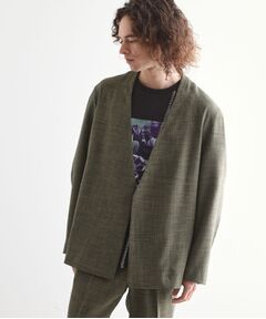 tk.TAKEO KIKUCHI / ティーケー タケオキクチ ノーカラージャケット | テックキャンバスノーカラージャケット