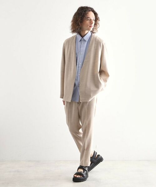 tk.TAKEO KIKUCHI / ティーケー タケオキクチ ノーカラージャケット | テックキャンバスノーカラージャケット | 詳細10