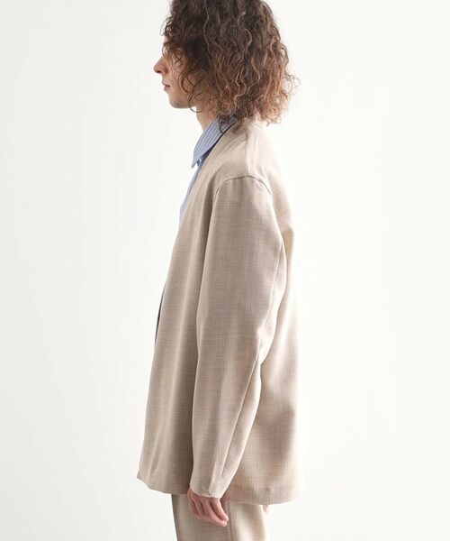 tk.TAKEO KIKUCHI / ティーケー タケオキクチ ノーカラージャケット | テックキャンバスノーカラージャケット | 詳細14