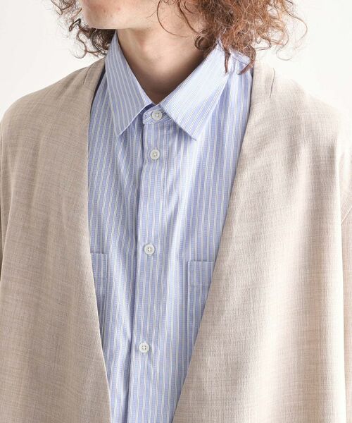 tk.TAKEO KIKUCHI / ティーケー タケオキクチ ノーカラージャケット | テックキャンバスノーカラージャケット | 詳細16