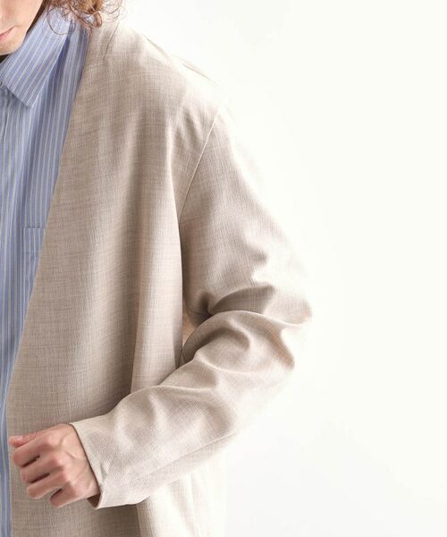 tk.TAKEO KIKUCHI / ティーケー タケオキクチ ノーカラージャケット | テックキャンバスノーカラージャケット | 詳細17