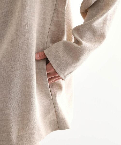 tk.TAKEO KIKUCHI / ティーケー タケオキクチ ノーカラージャケット | テックキャンバスノーカラージャケット | 詳細19