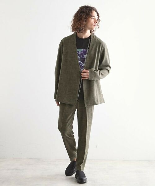 tk.TAKEO KIKUCHI / ティーケー タケオキクチ ノーカラージャケット | テックキャンバスノーカラージャケット | 詳細7