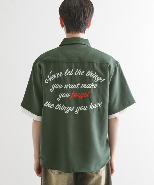 tk.TAKEO KIKUCHI / ティーケー タケオキクチ シャツ・ブラウス | レイヤードバック刺繍シャツ | 詳細15