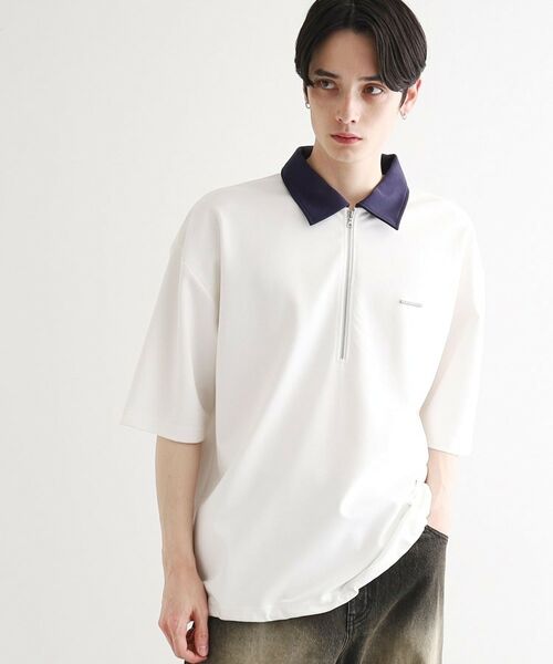 tk.TAKEO KIKUCHI / ティーケー タケオキクチ ポロシャツ | 配色ハーフジップポロシャツ | 詳細13