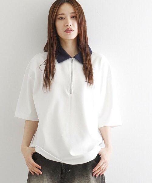 tk.TAKEO KIKUCHI / ティーケー タケオキクチ ポロシャツ | 配色ハーフジップポロシャツ | 詳細15