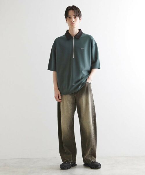 tk.TAKEO KIKUCHI / ティーケー タケオキクチ ポロシャツ | 配色ハーフジップポロシャツ | 詳細3