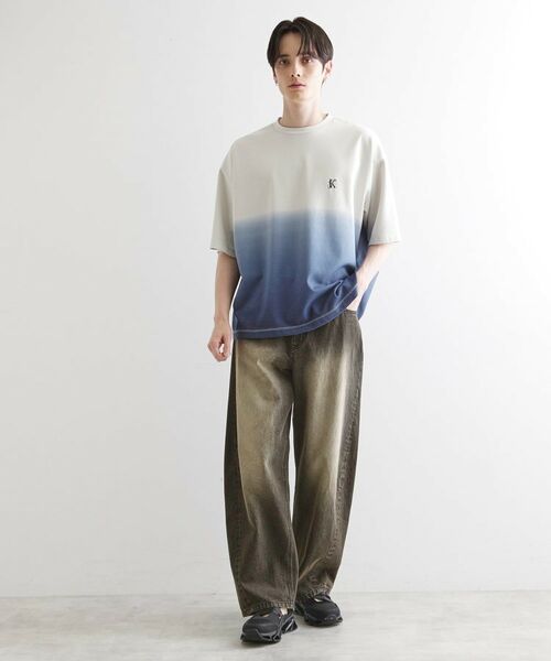 tk.TAKEO KIKUCHI / ティーケー タケオキクチ カットソー | グラデーションダイ5分袖カットソー | 詳細3