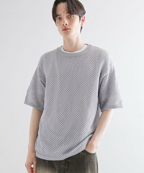 tk.TAKEO KIKUCHI / ティーケー タケオキクチ カットソー | サマーメッシュアンサンブル(ライトグレー(011))