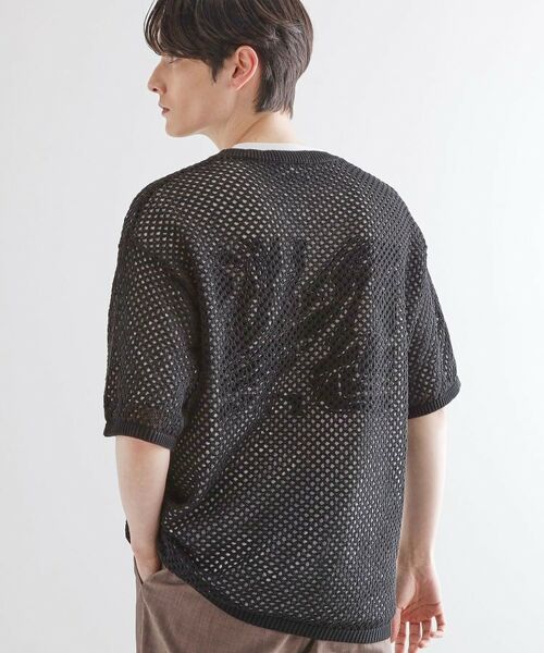 tk.TAKEO KIKUCHI / ティーケー タケオキクチ カットソー | サマーメッシュアンサンブル(ブラック(019))