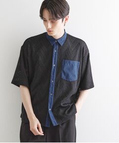 tk.TAKEO KIKUCHI / ティーケー タケオキクチ シャツ・ブラウス | ダブルレース5分袖シャツ