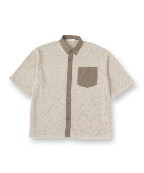 tk.TAKEO KIKUCHI / ティーケー タケオキクチ シャツ・ブラウス | ダブルレース5分袖シャツ | 詳細1