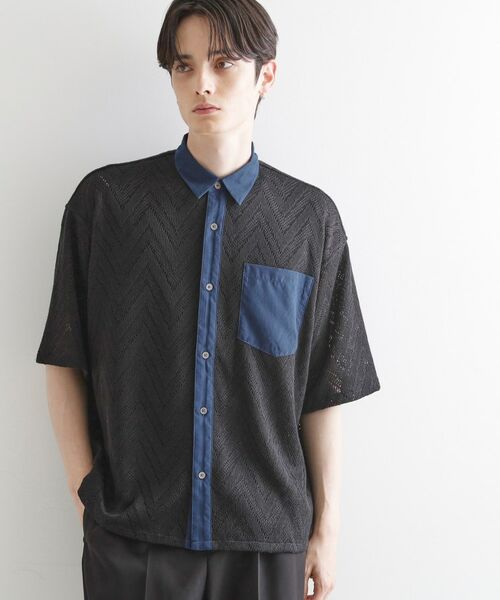 tk.TAKEO KIKUCHI / ティーケー タケオキクチ シャツ・ブラウス | ダブルレース5分袖シャツ | 詳細10