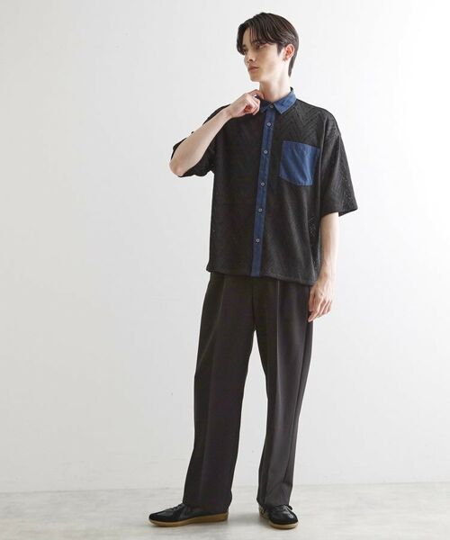 tk.TAKEO KIKUCHI / ティーケー タケオキクチ シャツ・ブラウス | ダブルレース5分袖シャツ | 詳細12