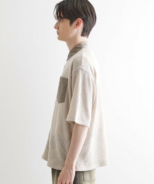 tk.TAKEO KIKUCHI / ティーケー タケオキクチ シャツ・ブラウス | ダブルレース5分袖シャツ | 詳細15