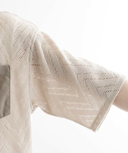 tk.TAKEO KIKUCHI / ティーケー タケオキクチ シャツ・ブラウス | ダブルレース5分袖シャツ | 詳細19